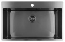 Pure.Sink Luxion Suuri Gun metal -tiskialtaan 78x50 cm Tapwing hanan kiinnitysputki PLX7850T-61