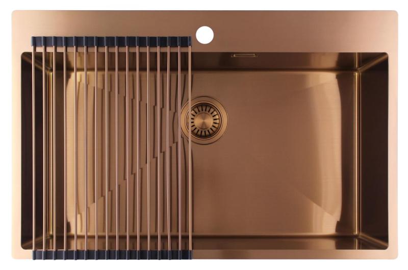 Pure.Sink Luxion Suuri kuparinen pesuallas 78x50 cm Tapwing hanan kiinnityspaikka PLX7850T-62