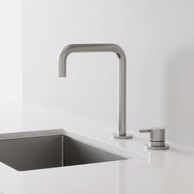 Pure.Sink Luxion 2-reikäinen massiivinen ruostumaton teräskeittiöhanan U-muotoisella suuttimella PLX2HU-02