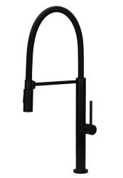 Pure.Sink Luxion Matto Musta keittiöhanan profiili joustavalla suuttimella ja 2 suihkutyypillä PLXFLEX-10