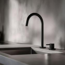 Pure.Sink Luxion 2-reikäinen mattamusta keittiöhanat pyöreällä suuttimella PLX2HR-10
