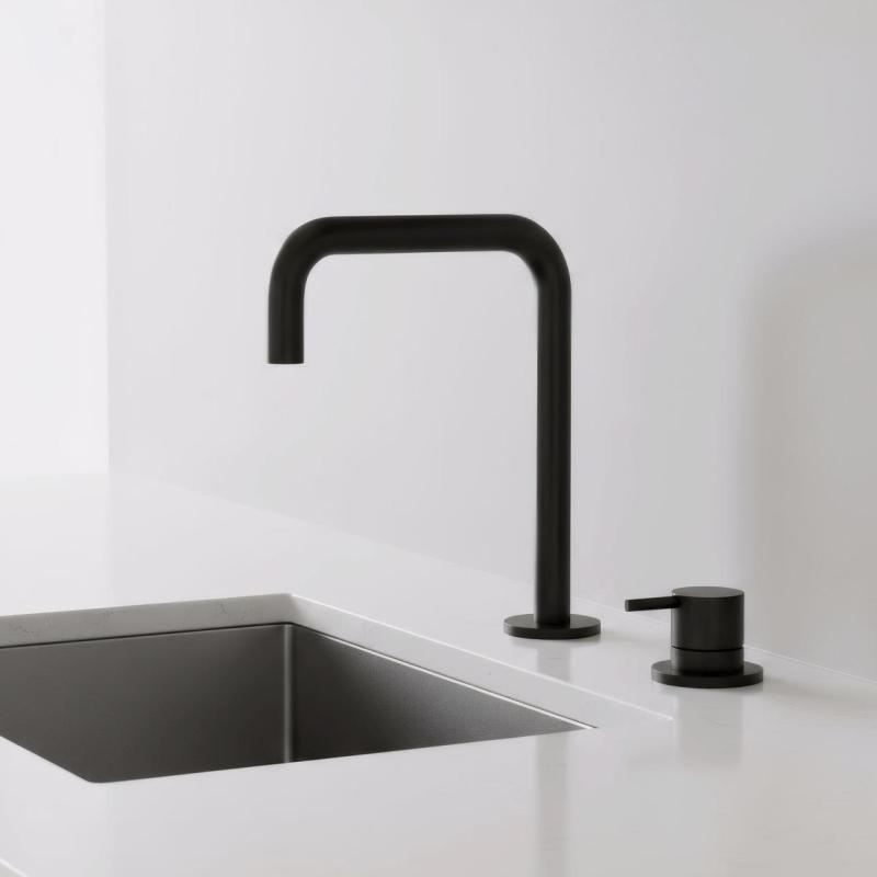 Pure.Sink Luxion 2-reikäinen mattamusta keittiöhanan U-muotoinen juoksuputki PLX2HU-10