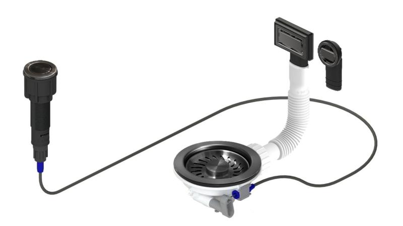 Granitemy Gun metal viemärisetti sisältää painonappi-jätteen ja tulpan, sekä suorakaiteen ja pyöreän ylivuodon 1208971745