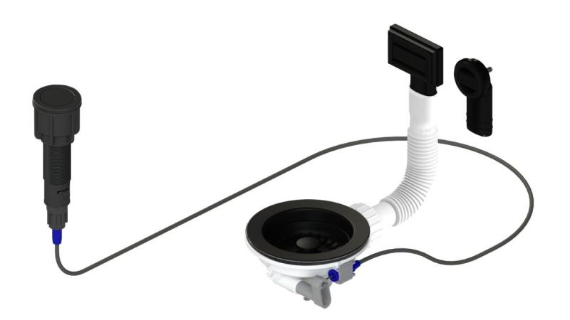 Granitemy Musta Viemärin asennussarja sisältäen painonappi-wasten tulppalla, plus suorakulmainen ja pyöreä ylivuoto 1208971746