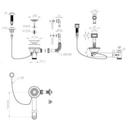 Granitemy Valkoinen Viemärisetti sisältäen painonappi-jätteen, pistokkeen, sekä suorakulmaisen ja pyöreän ylivuodon 1208971747