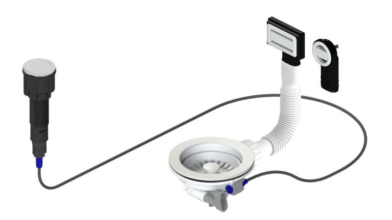 Granitemy Valkoinen Viemärisetti sisältäen painonappi-jätteen, pistokkeen, sekä suorakulmaisen ja pyöreän ylivuodon 1208971747