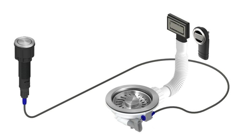 Granitemy RVS Viemäröintisetti sisältää painonappi-jätteen kanssa pistokkeen, plus suorakaiteen ja pyöreän ylivuodon 1208971748