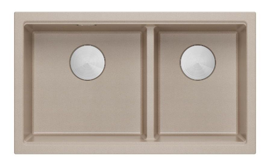 Quadri Newport II Kaksoisvaalea Graniitti Päällekkäissyväallas 76x45 cm RST-tulpalla 1208971754 - Productafbeelding