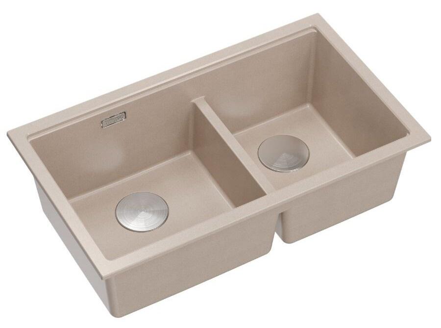 Quadri Newport II Kahden Beigen Graniitin Ala-asennettava Pesuallas 702 x 390 mm RST-tulpalla 1208971757 - Productafbeelding 3