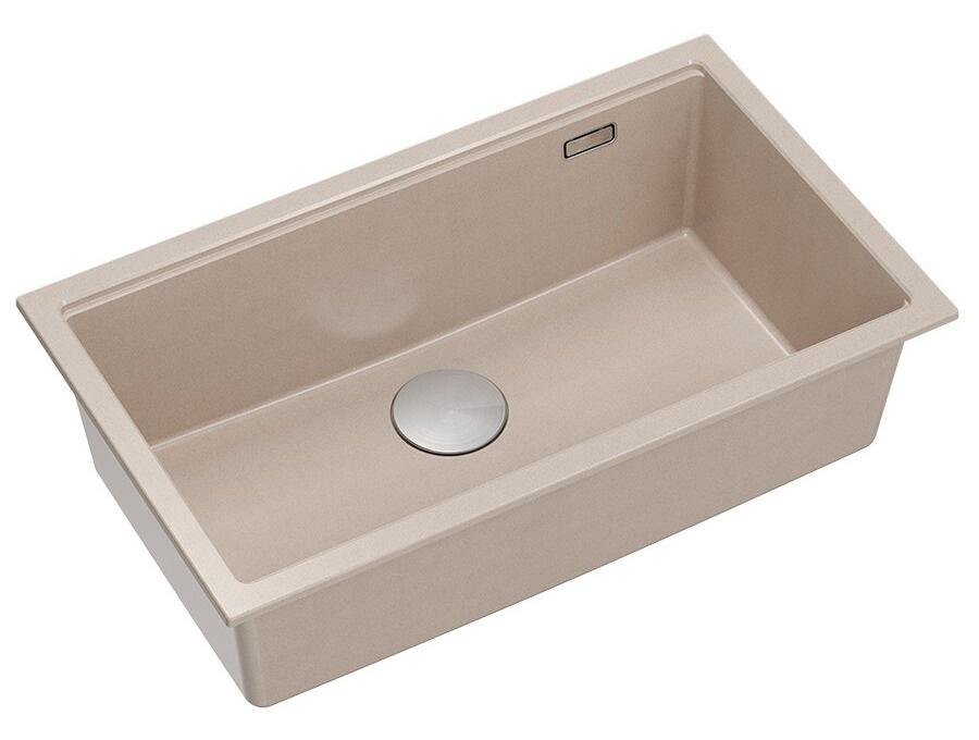 Quadri Newport II suuri ja syvä graniittiallas päälle- ja alapuolelle, Beige allas 76x45cm ruostumattomalla teräsproppulla 1208971760 - Productafbeelding 2