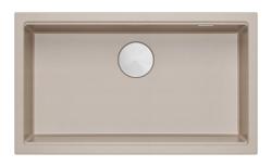 Quadri Newport II suuri ja syvä graniittiallas päälle- ja alapuolelle, Beige allas 76x45cm ruostumattomalla teräsproppulla 1208971760