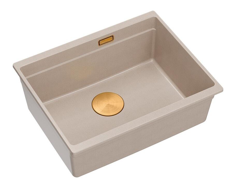 Quadri Newport II graniittiallas beige 560x450mm kuparitulpalla ja viemärin korkilla 1208971764 - Productafbeelding 2