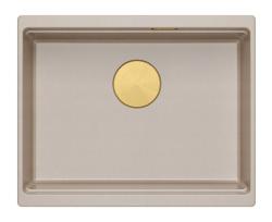 Quadri Newport II graniittiallas beige 560x450mm kultaisella tulppalla ja viemärin suojakorkilla 1208971765