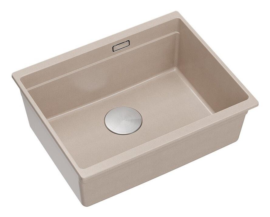Quadri Newport II graniittiallas beige 560x450mm ruostumattomalla teräsplugilla ja viemärin suojakorkilla 1208971766 - Productafbeelding 3