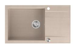 Quadri Luton pearl beige graniitti suuri pinta-asennettava tiskiallas, jossa on kuivausalue, käänteinen 86x50cm ruostumattomalla teräksellä plugi 1208971775