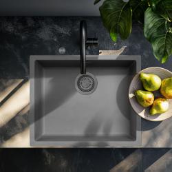 Ausmann Fibre betoninen harmaa altaan aluskaappi 50x40cm alapuoli, päälle ja tasoon asennettava automaattisella gun metal -pistokkeella 1208971919