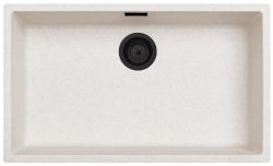 Ausmann Fibre white sand large sink 70x40cm built-under, built-on and flush-mount with automatic black plug 1208971936