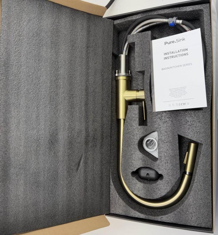 Pure.Sink Elite Steel Stream-S keittiöhana PVD-kupari irrotettavalla juoksuputkella PS8045-62