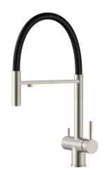 Pure.Sink Elite Steel Flex 3-tie ruostumaton teräskeittiöhana joustavalla ulostulolla ja suodatetulla vedellä PS8110-02