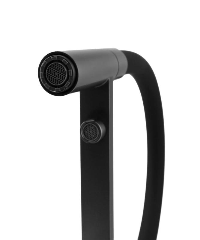 Pure.Sink Elite Steel Flex 3-tie Matta musta keittiöhana joustavalla ulostulolla ja suodatetulla vedellä PS8110-10