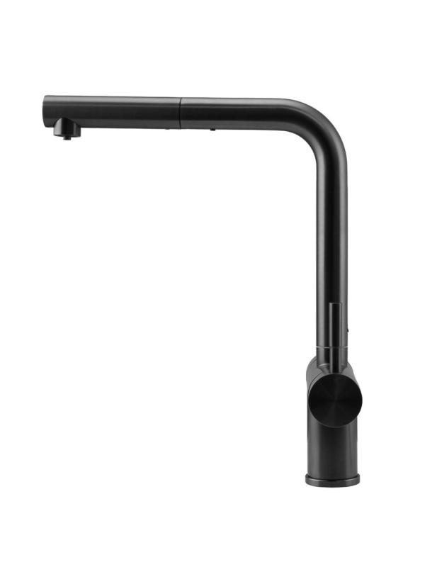 Pure.Sink Elite Steel Clear-S PVD-kiväärimetalli 3-tie keittiöhana vetäytyvällä ulostulolla ja suodatetulla vedellä PS8120-61