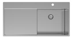 Pure.Sink Exclusivo Ruostumaton teräsallas, jossa tippakaukalo 100x52 cm, hana oikealla PEX47100RT-02