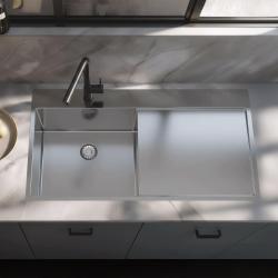 Pure.Sink Exclusivo Ruostumaton teräsallas, jossa tippakaukalo 100x52 cm Hana vasemmalla PEX47100LT-02