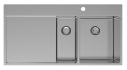 Pure.Sink Exclusivo Ruostumaton teräs 1,5  tiskialtaan valuma-alueella 100x52 cm Hana oikealla PEX3418100RT-02