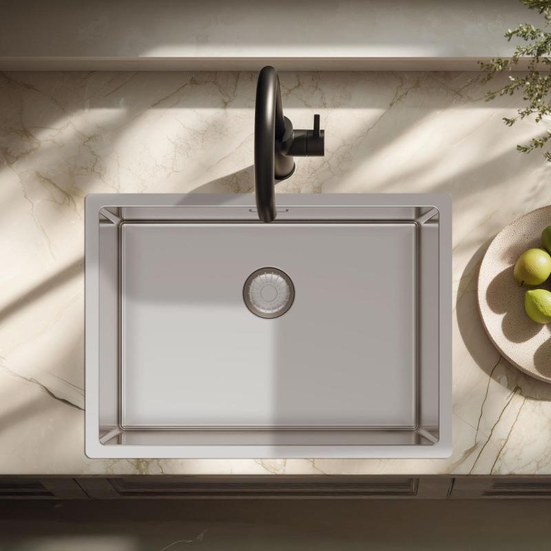 Pure.Sink Exclusivo Erityinen 35 cm pitkä ruostumaton teräsallas 50 x 35 cm, 10 mm:n säde PEX5035-02