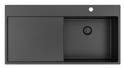 Pure.Sink Exclusivo Gun metal -tiskialtaan ja tippualtaan 100x52 cm Tapwing oikealla PEX47100RT-61