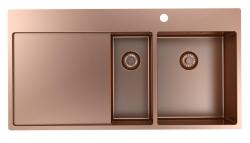 Pure.Sink Exclusivo Kupari 1,5  tiskialtaan ja tippualtaan 100x52 cm Hana oikealla PEX3418100RT-62