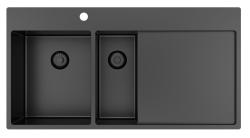 Pure.Sink Exclusivo Gun metal 1,5  pesuallas tippualtaalla 100x52 cm Hana vasemmalla PEX3418100LT-61