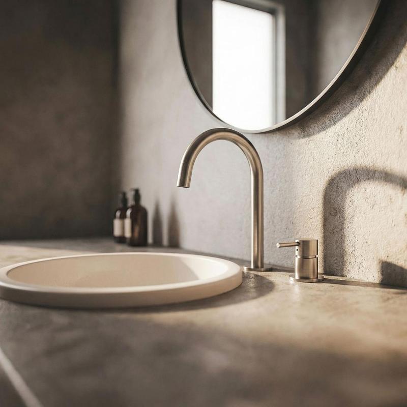 MURO TUA 2-reikäinen pesuallashana, kromi, pyöreä juoksuputki 1208972104