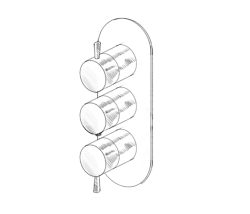 MURO TUA seinään asennettava sekoitushana, 2 sulkuventtiiliä, kromi M1.B34.S.CR