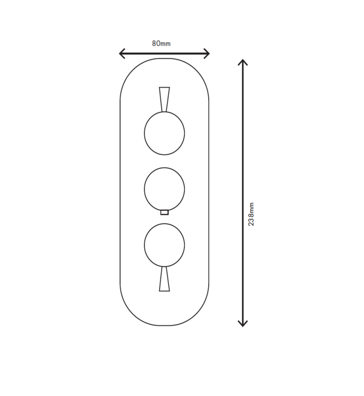 MURO TUA seinään asennettava sekoitushana, 2 sulkuventtiiliä, kromi M1.B34.S.CR