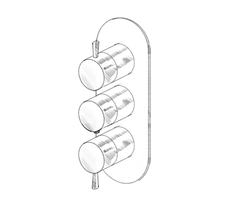 MURO TUA seinään asennettava sekoitushana, 2 sulkuventtiiliä, kromi M1.B34.S.CR