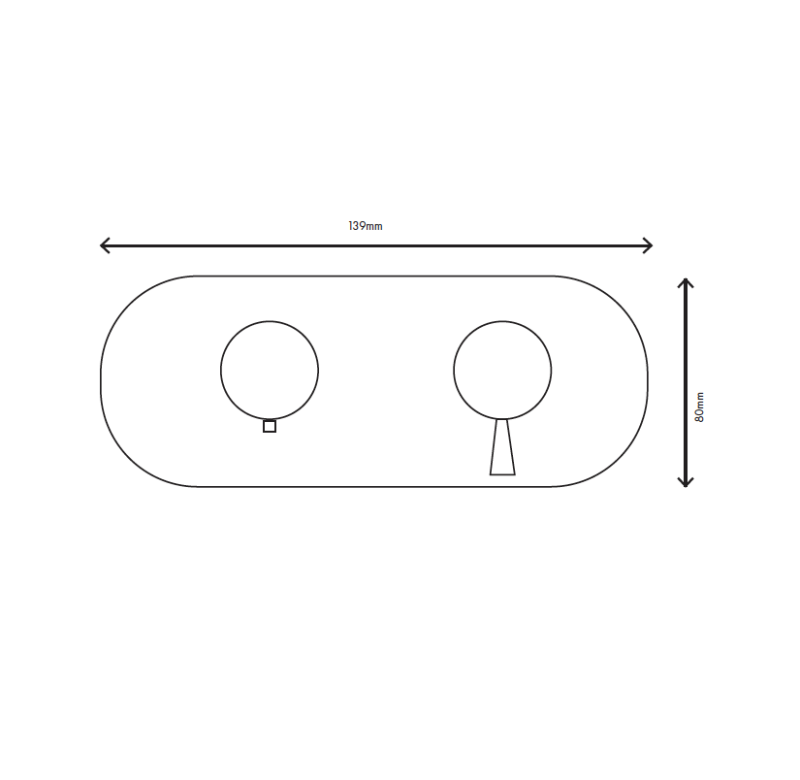 MURO TUA upotettava suihkutermaattinen hana, 2 ulostuloa, kromi M1.B32T.S.CR