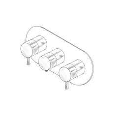 MURO TUA upotettava suihkutermostoventtiili 2 sulkuventtiilillä, kromi M1.B34T.S.CR