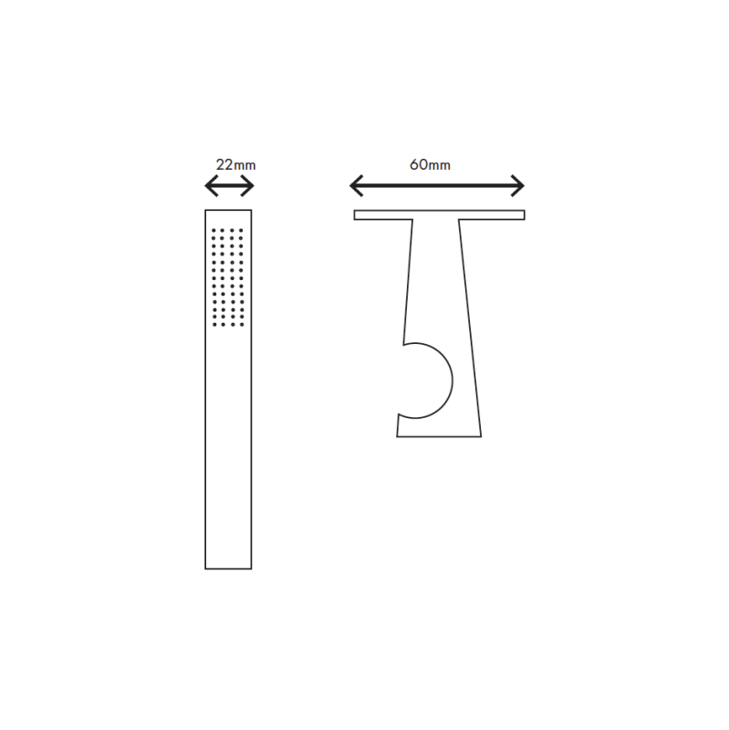 MURO TUA Slim-käsisuihkusetti, seinäkiinnityksellä, kromi M1.BA1.S.CR