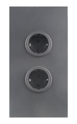 Indux Corner Energia-pylväs, jossa 2 pistorasiaa, maadoitettu, gun metal 1208972281