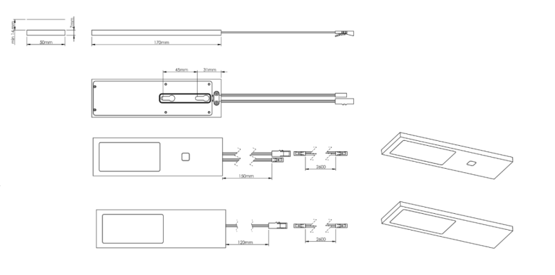 Indux Solin Keittiön asennus Multi Tone LED -sarja 2 kohdevaloa x 3,6 W musta 1208972344