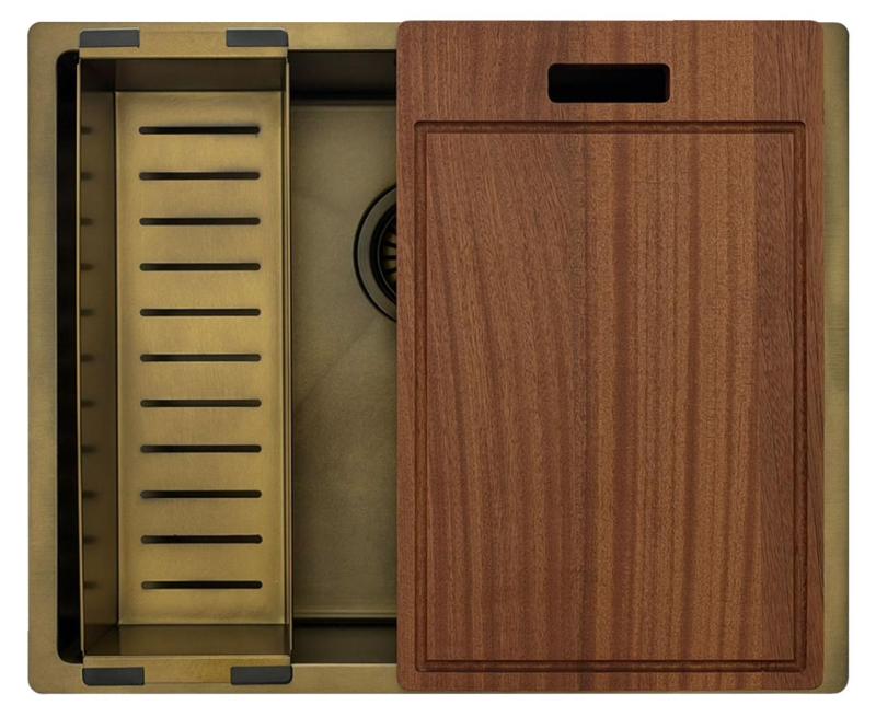 Pure.Sink Luxion PVD Antiikki Pronssinen pesuallas 50x40 cm, alakaappi, tasoasennus ja pinta-asennus pohjalla PLX5040-64