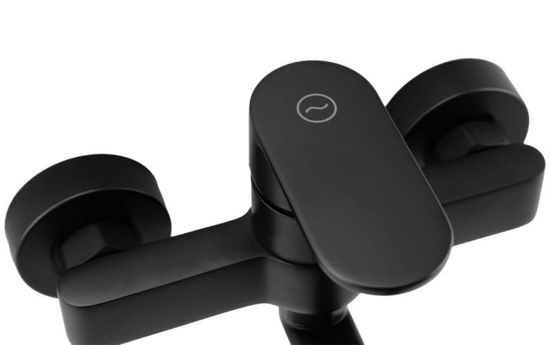 Aquanello Casa Yhden vivun keittiön seinähana, musta, ulostulo 20 cm BL-1420-CS