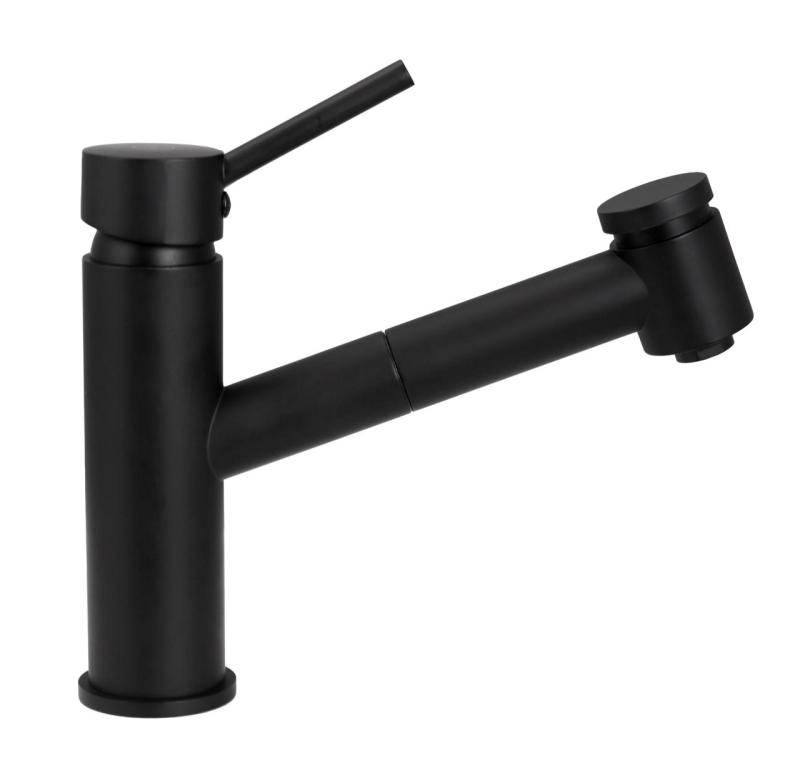 Aquanello Voss Keittiöhanat Musta, ulosvedettävä suutin ja suihkutoiminto BL-7200-VS