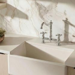 Aquanello Heritage Ascot Klassinen keittiö, nostalginen silta-hanamalli, kromi, ristivivulla, CR-4001-HA