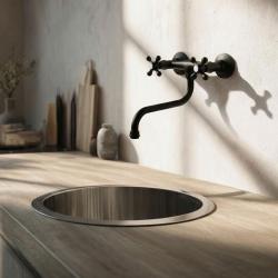 Aquanello Heritage Ascot Klassinen keittiön seinähana, musta BL-4111-HA