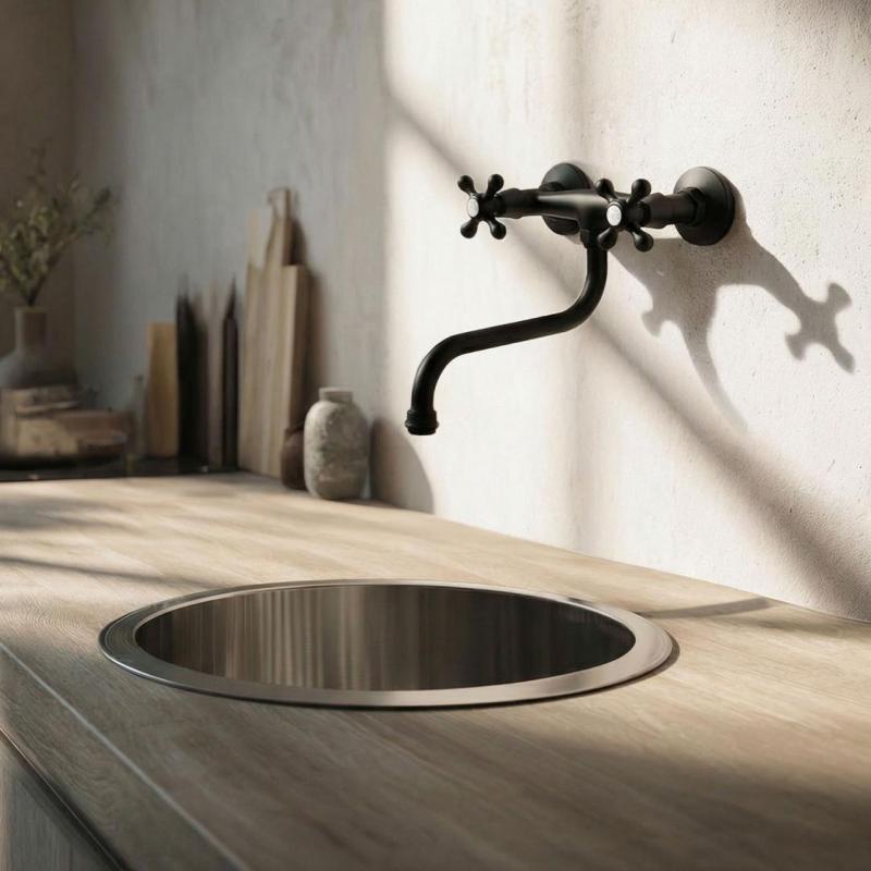 Aquanello Heritage Ascot Klassinen keittiön seinähana, musta BL-4111-HA