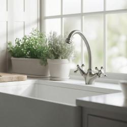 Aquanello Heritage Ascot Klassinen keittiö Nostalginen keittiöhanan ruostumaton teräs NB-4004-HA