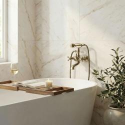 Aquanello Heritage Ascot Klassinen seinäasennettava kylpyhuonehanat, pronssiset tähtikahvat, käsisuihku BN-3002-HA