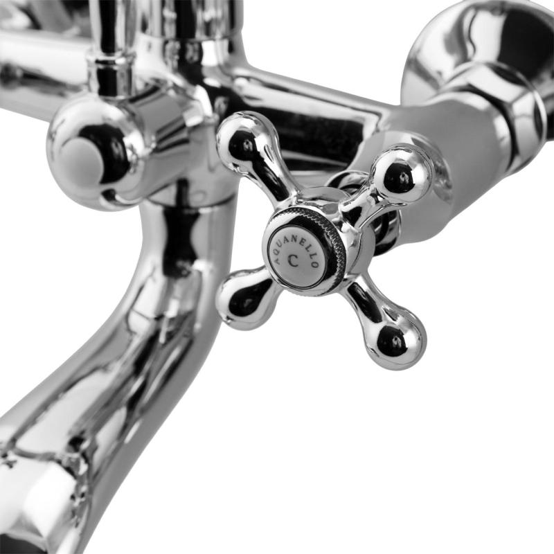 Aquanello Heritage Ascot Klassinen seinäasennettava kylpyhuonehanat, kromi, käsisuihku CR-3002-HA